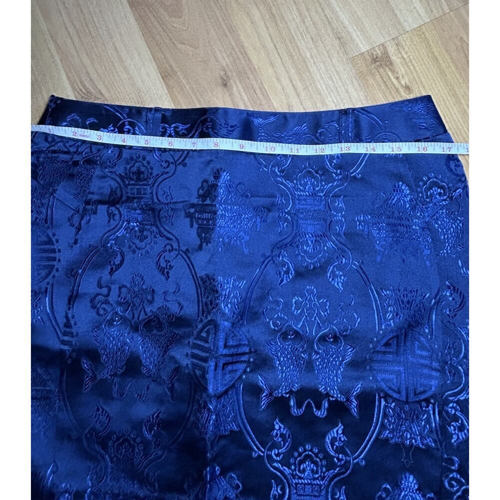 True Corset Playgirl Royal Blue Brocade Pencil Skirt Coquette Bodycon Women’s L - Picture 5 of 9